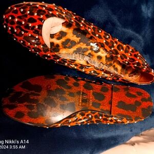Bettie Page leopard print flats